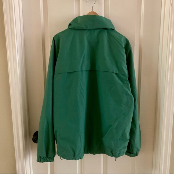 Lands End Mens Large Sage Green Vented Rain Jacket with foldable hood - Picture 2 of 5